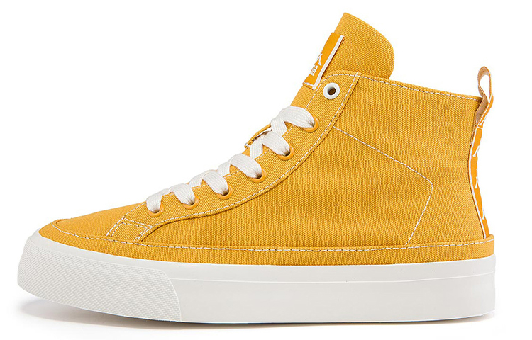 Kappa Abrasion Resistant High Top Skateboard Shoes Unisex Yellow