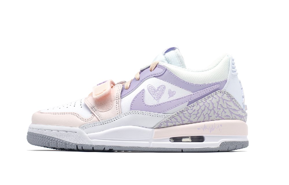 JORDAN Legacy 312 Vintage Basketball Shoes Women's Low Top Purple/Pink