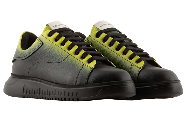 EMPORIO ARMANI Low top Stylish Skateboarding Shoes Men's Black Green