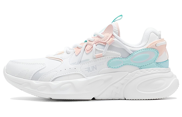 361° Dragon Eyes Lightweight Low Top Running Shoes Women's White Cyan