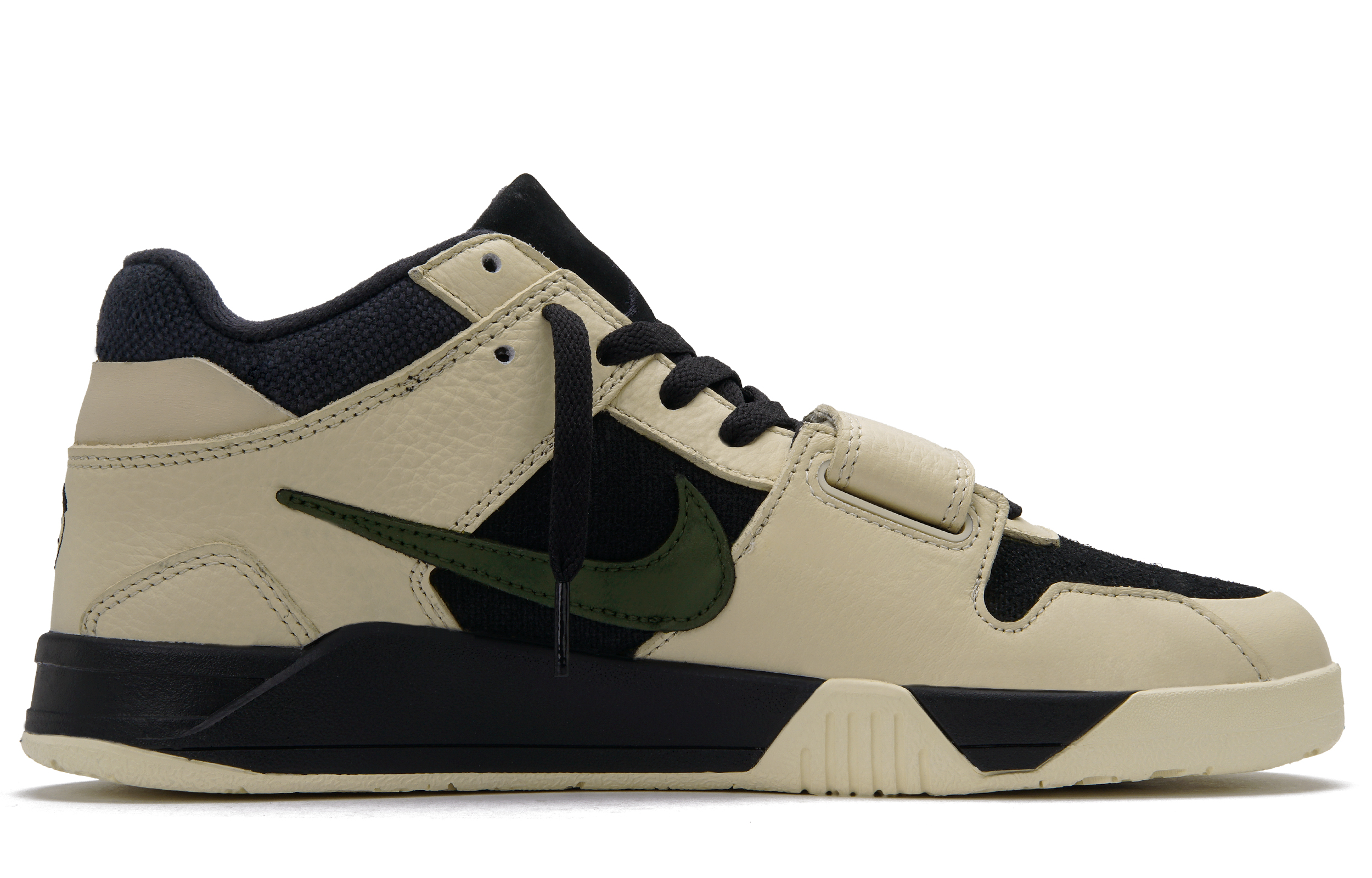 Travis Scott x Jordan Jumpman Jack TR Avocado Mid Top Vintage Basketball Shoes Unisex Black Gray