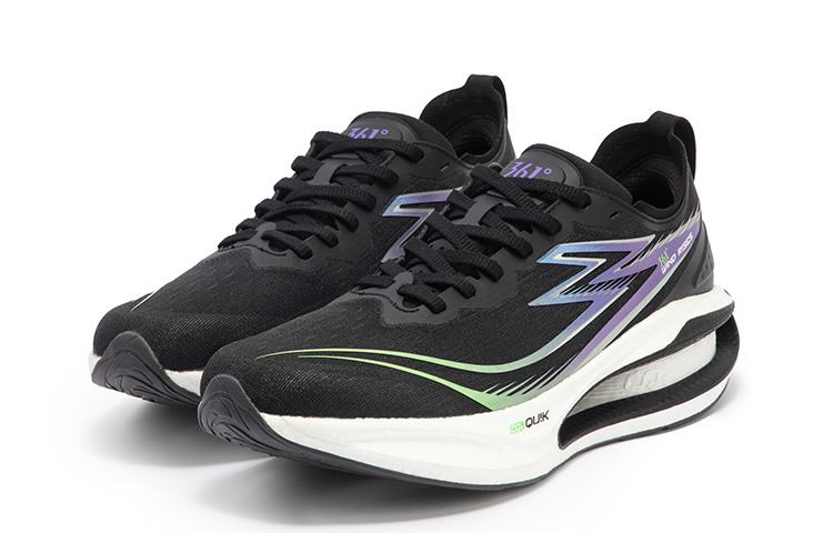 361° Cushioning Anti-Slip Wear-Resistant Breathability Low-Top Running Shoes Men's Black Purple