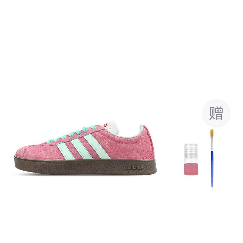 Adidas Neo Vl Court Low-Top Skateboard Shoes Unisex Pink Green