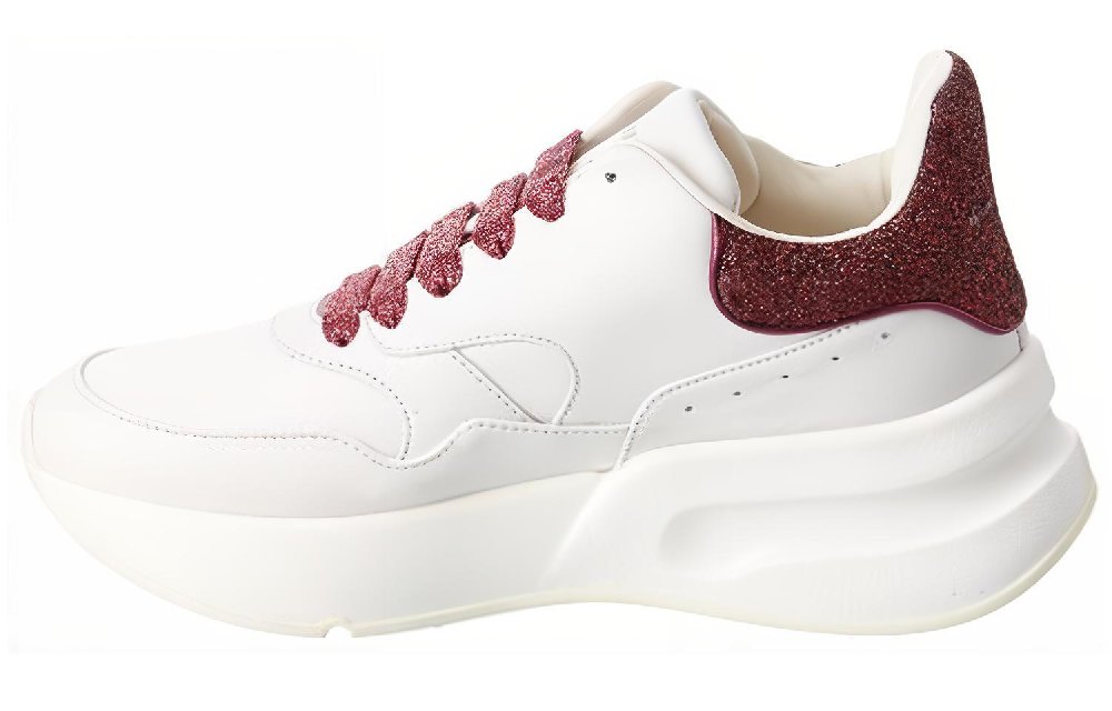Alexander McQueen Cushioning Anti-Slip And Wear-Resistant Low-Top Running Shoes Women's White Red