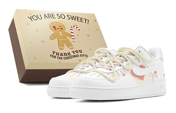 Nike Air Force 1 Low Air Force 1 Spring Renewal Red Heart A Morandi Wind Low-Top Skateboard Shoes Women's Pink White