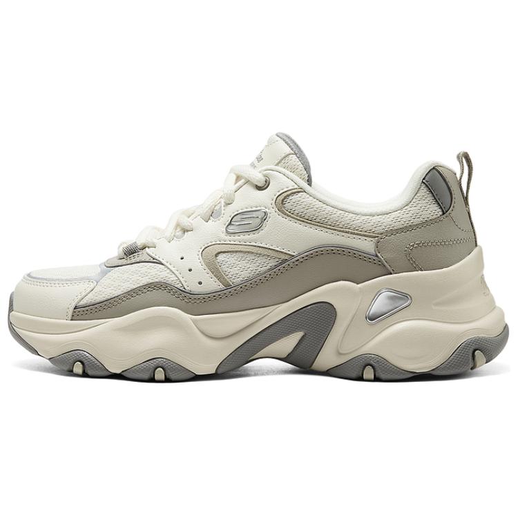 Skechers D'LITES 5.0 Anti-Slip And Wear-Resistant Breathable Low-Top Chunky Sneakers Women's Beige Green