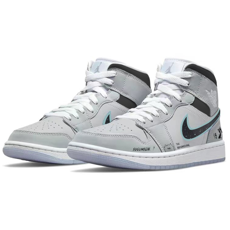 Jordan Air Jordan 1 Vintage Basketball Shoes Women's Mid top White/Gray купить в интернет-магазине Yoocart с быстрой доставкой по России.