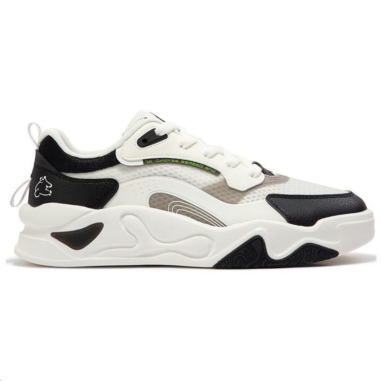 361° Anti-Slip Wear-Resistant Low-Top Skateboard Shoes Men's White Black