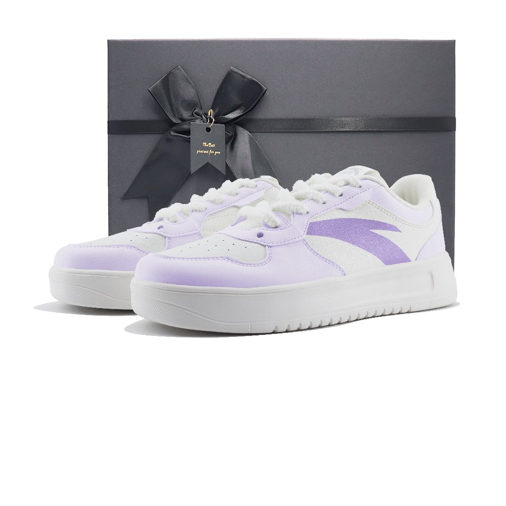 Anta Anti-Slip And Wear-Resistant Breathable Low-Top Skateboard Shoes Women's White Purple