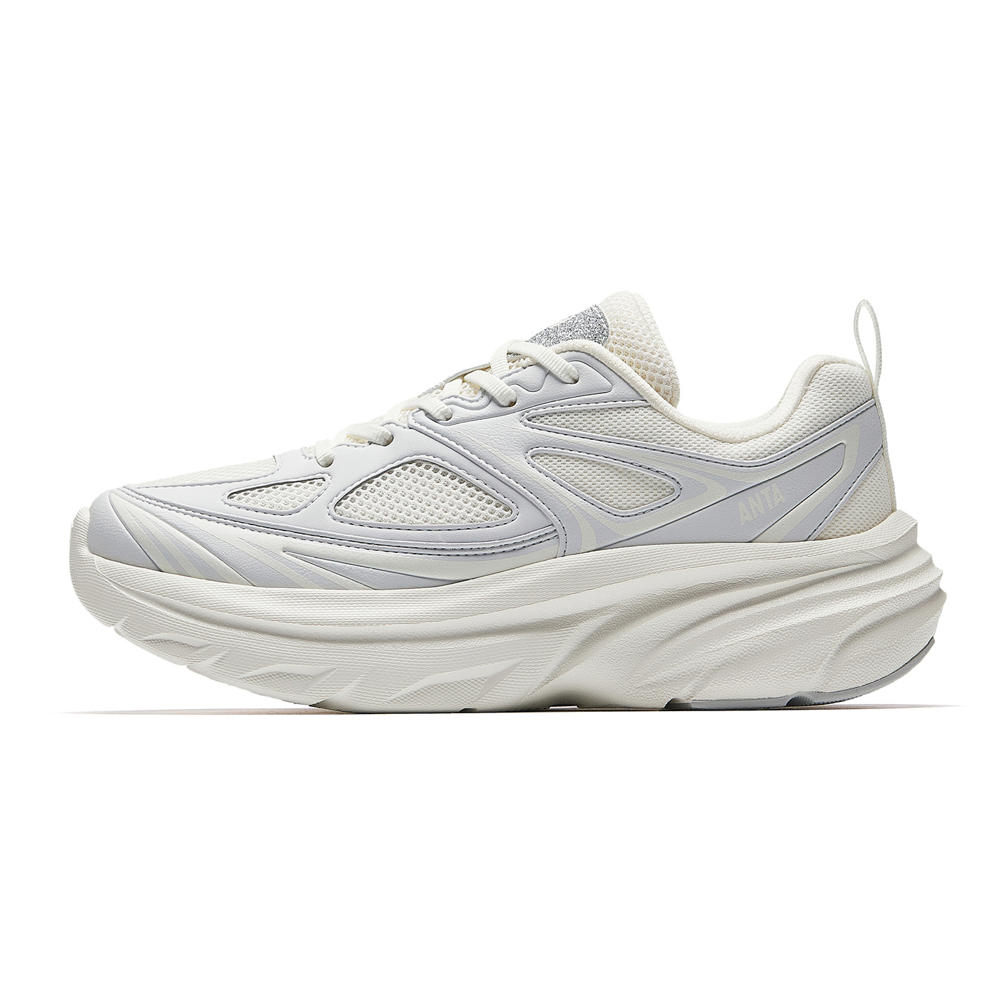 Anta Breathable And Slip Resistant Casual Fashion Trend Women's Ivory White/Sand Gray