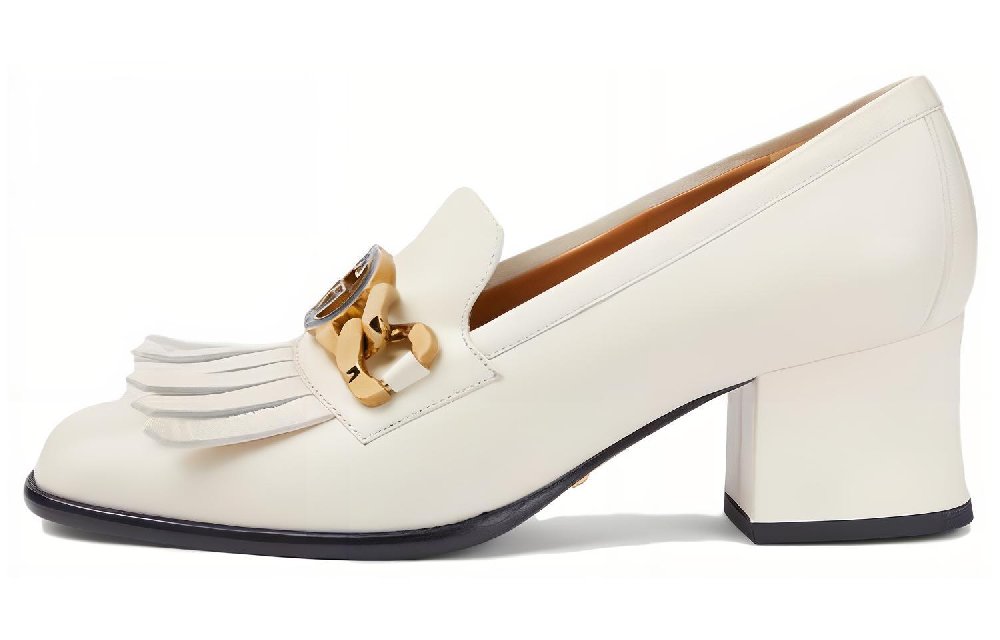 GUCCI Chunky Heel High Heels Women's White
