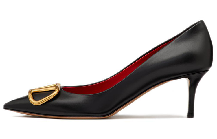 Valentino VLogo Signature Slim Heel High Heels 6cm Women's Black