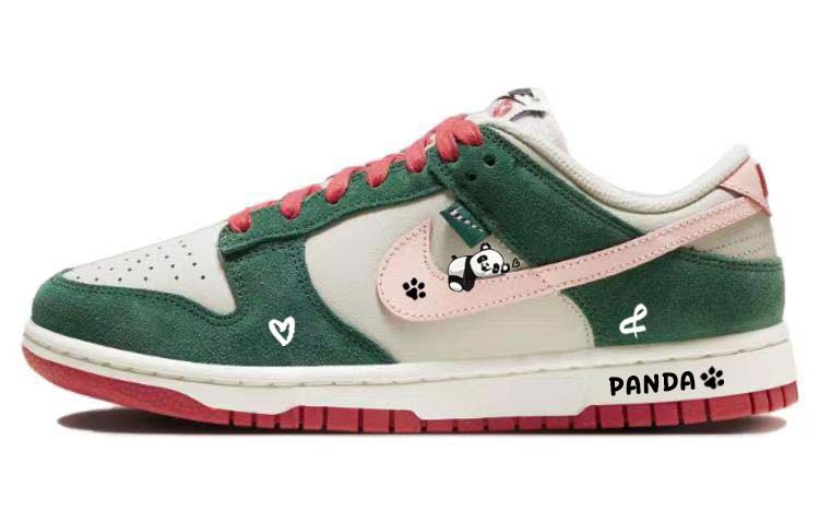 Nike Dunk Low Slip-Resistant Cushioning Low-Top Skateboard Shoes Women's Pink Green