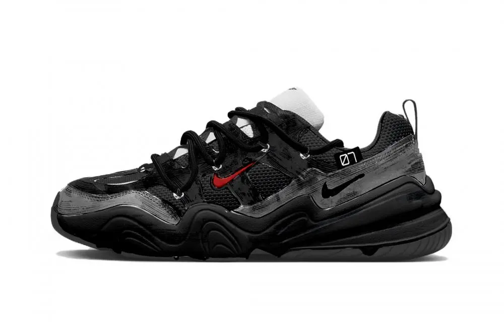 Nike Tech Hera Size 7 Machine Low top Casual Shoes Unisex Black Red