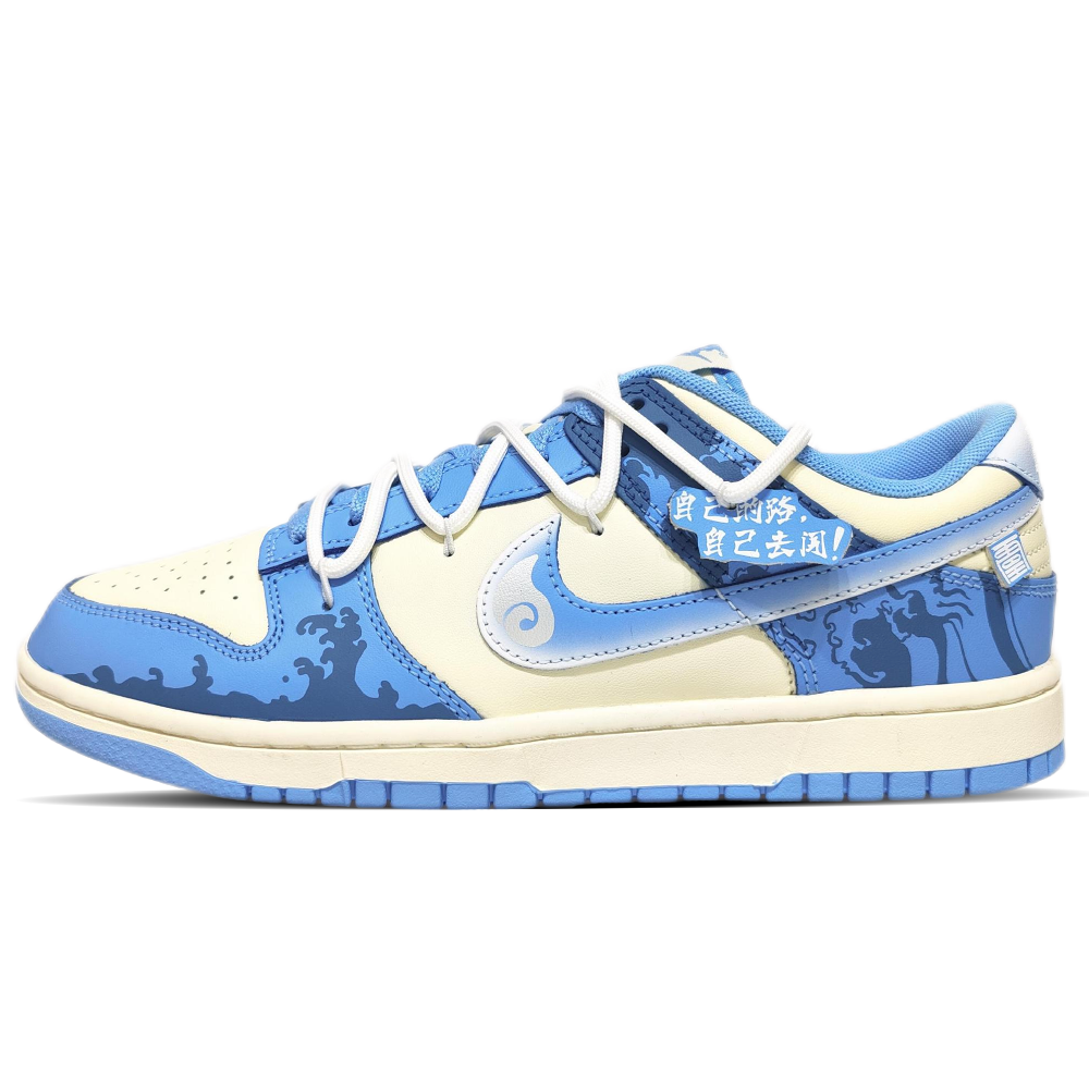 Nike Dunk Anti Slip Wear Resistant Low Top Skateboard Shoes Unisex White Blue