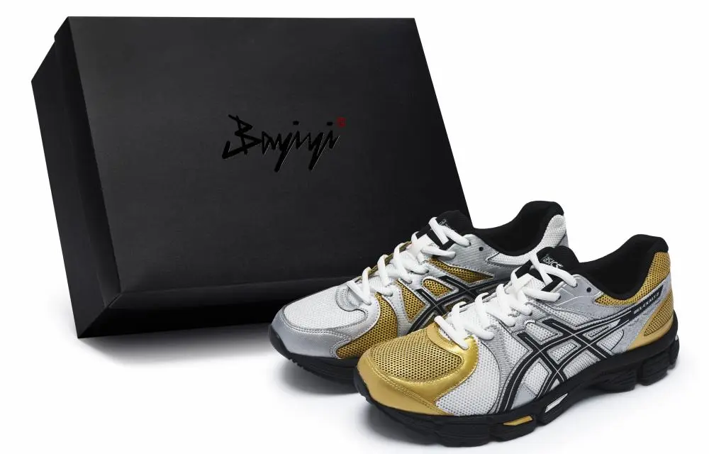 Asics Gel Exalt 2 Cushioning, Wear Resistant Low Top Casual Running Shoes Men's Gold Silver