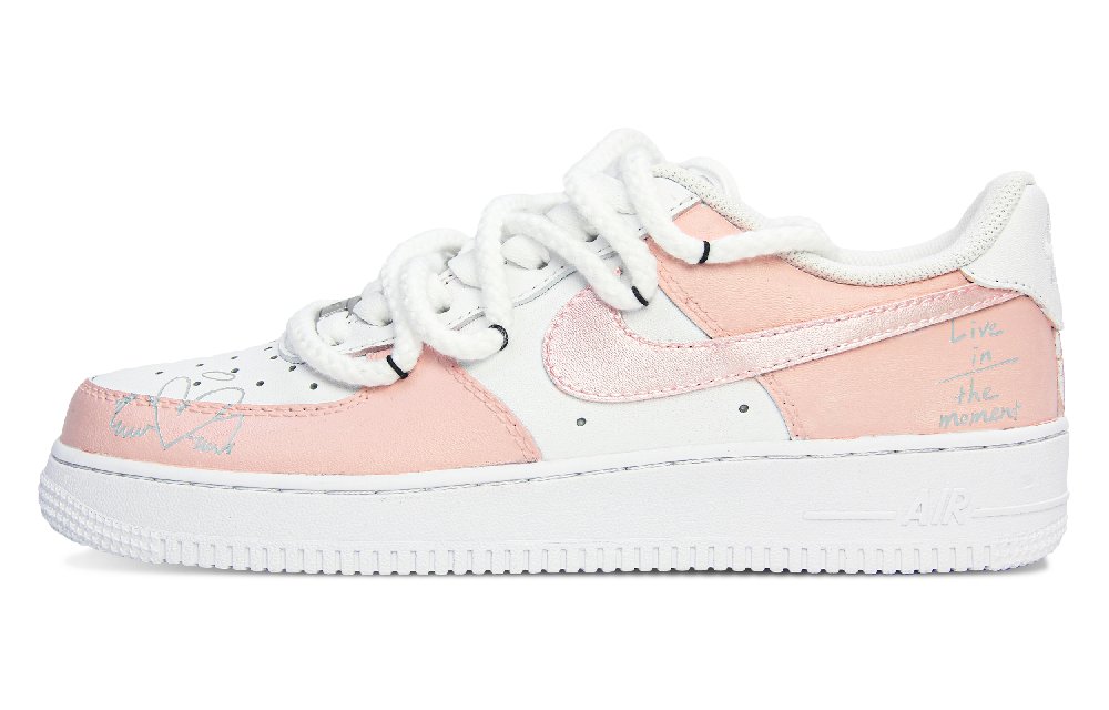 Nike Air Force 1 Anti Slip Wear Resistant Low Top Skateboard Shoes Women's Honey Pink