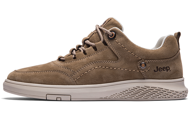 Jeep Cushioning Coverage Wear Resistant Lightweight Breathable Low Top Skateboard Shoes Men's Khaki