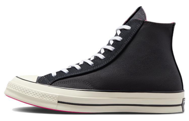 Converse Chuck 70 Wear-Resistant High-Top Canvas Shoes Unisex Black Pink