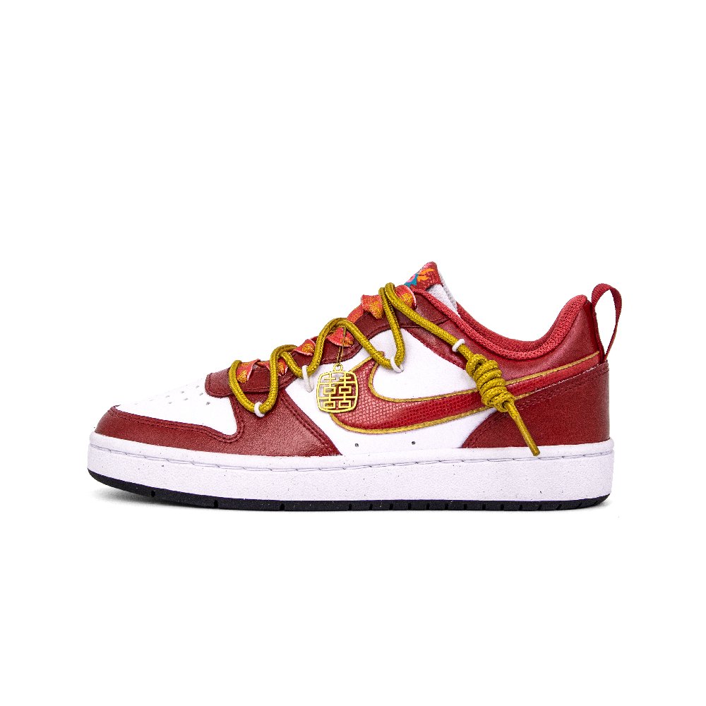 Nike Court Borough Skateboard Shoes Women's Low top Red/White/Gold