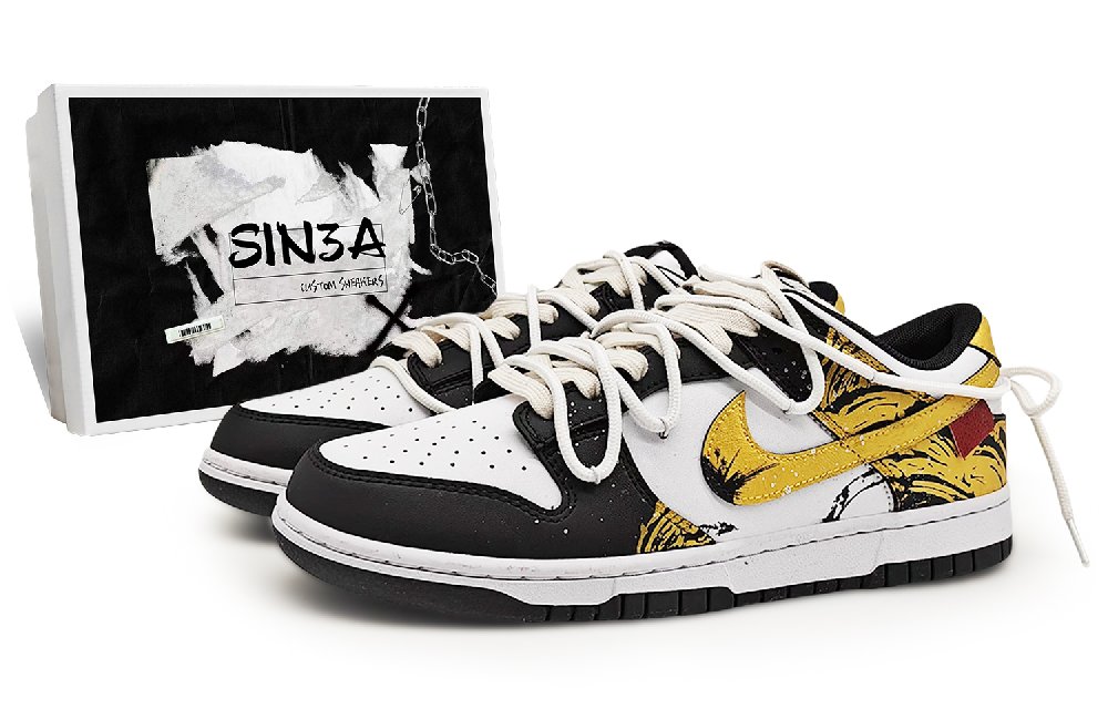 Nike Slip Resistant, Abrasion Resistant, Lightweight Low Top Skateboard Shoes Women's Black Gold