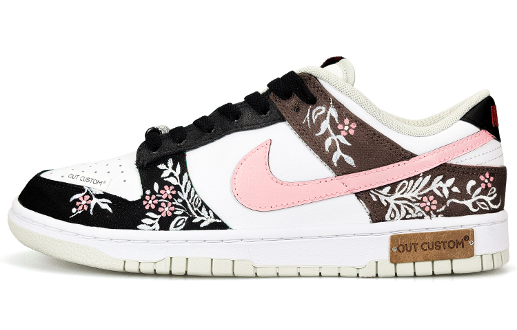 Nike Dunk Low Anti-Slip Wear-Resistant Low-Top Skateboard Shoes Men's White Brown Black Pink