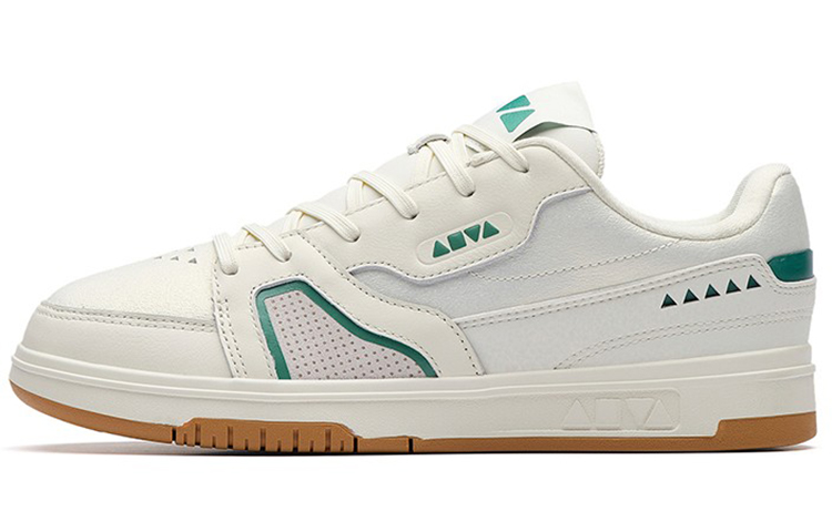 Anta Qiuyou Wear-Resistant Low-Top Skateboard Shoes Women's White Pine Green
