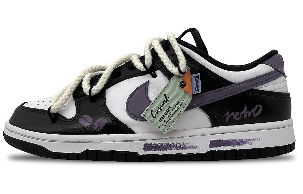 Nike Dunk Skateboard Shoes Unisex Low-Top Black Purple
