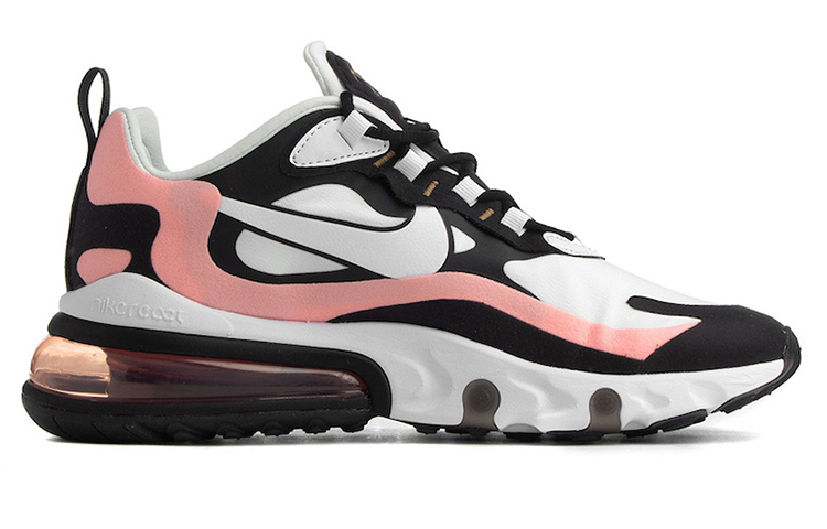 Nike Air Max 270 React Black White Bleached Coral Women's