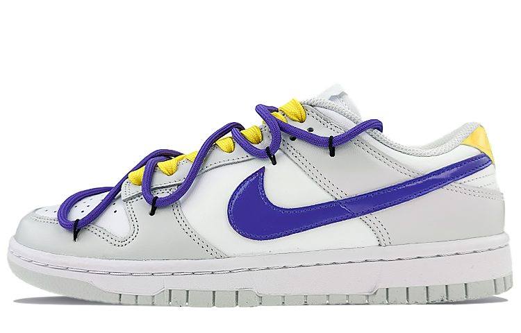 Nike Dunk Low Top Skateboard Shoes Women's Yellow Purple