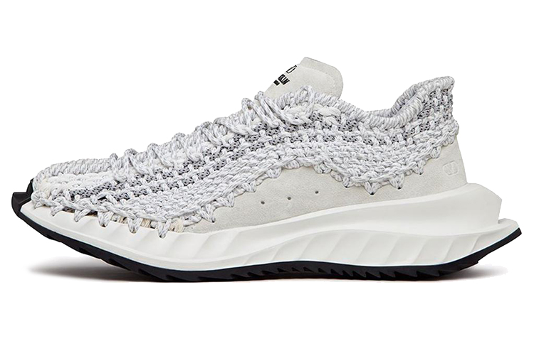 Valentino Crochet Cushioning, Slip Resistant, Abrasion Resistant, Breathable Low Top Sports Casual Shoes Men's White