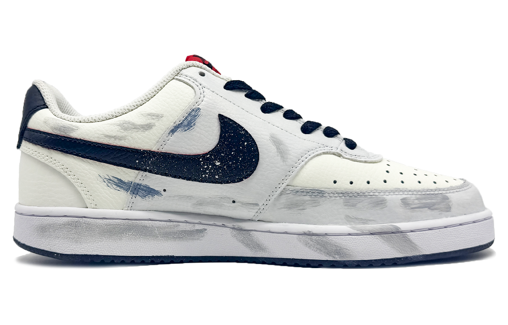Nike Court Vision 1 Abrasion Resistant Low Top Skateboard Shoes Men's White Blue