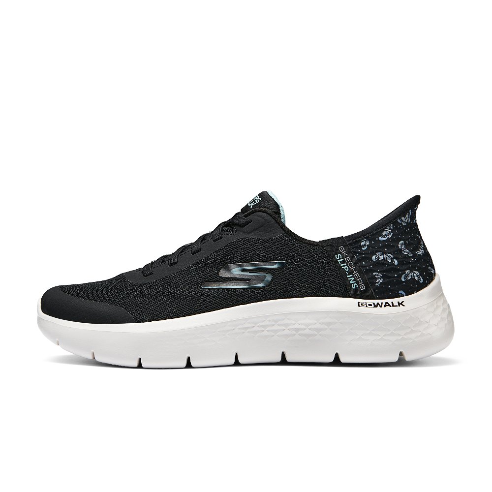 Skechers Go Walk Fle Low Top Running Shoes Women's Black Green