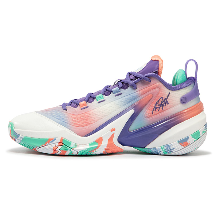 361° AG 5 Cushioning Anti-Slip Wear-Resistant Impact-Resistant Low-Top Basketball Shoes Men's White Blue