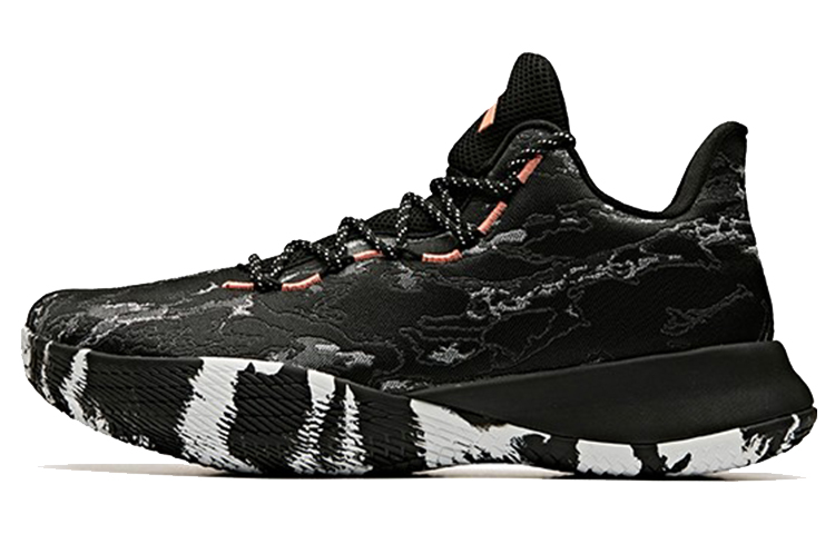 Anta Pallas Mid Top Basketball Shoes Men's Black Queen Red