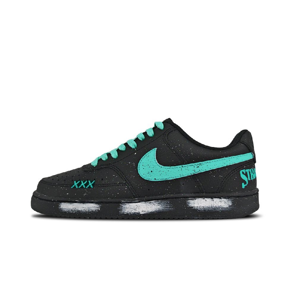 Nike Court Vision Low Slip Resistant, Abrasion Resistant, And Balanced Low Top Skateboard Shoes Unisex Turquoise Black