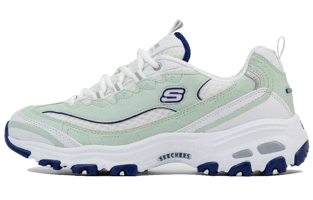 Skechers D'LITES 1.0 Cyan Island White Origin Abrasion Resistant Low Top Chunky Sneakers Women's White Green