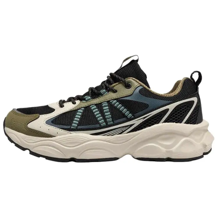 361° Cushioning Slip Resistant Grip Low Top Hiking Shoes Men's Obsidian Black Army Green