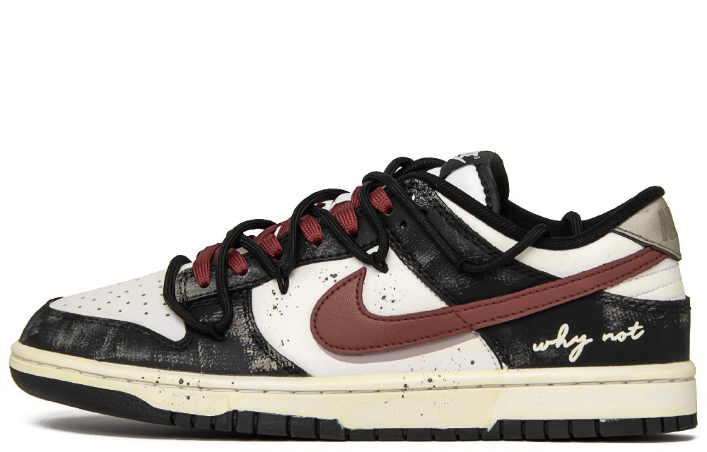 Nike Dunk Amber Smoke Anti Slip Wear Resistant Low Top Skateboard Shoes Men's Black Red