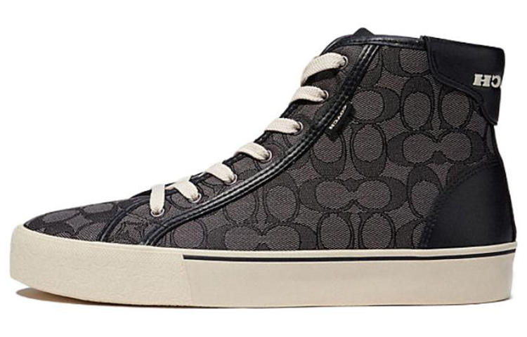 COACH Skate High-Top Stylish Skateboarding Shoes Men's Black