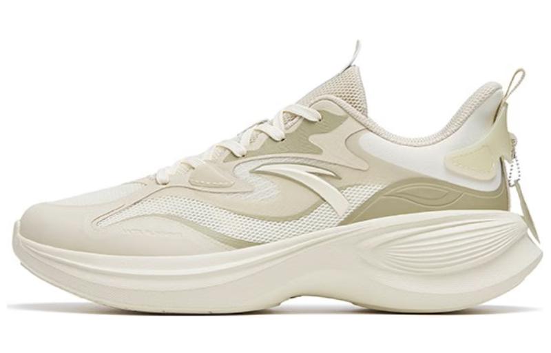 Anta Leaf 3.0 Cushioned Slip Resistant Abrasion Resistant Breathable Low Top Sprint Running Shoes Women's Beige Yellow