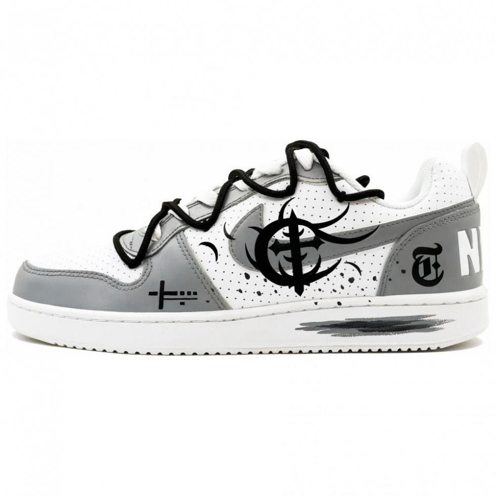 Nike Court Borough Wild Dream Collection Moon Judgment Low-Top Skateboard Shoes Men's Black Gray