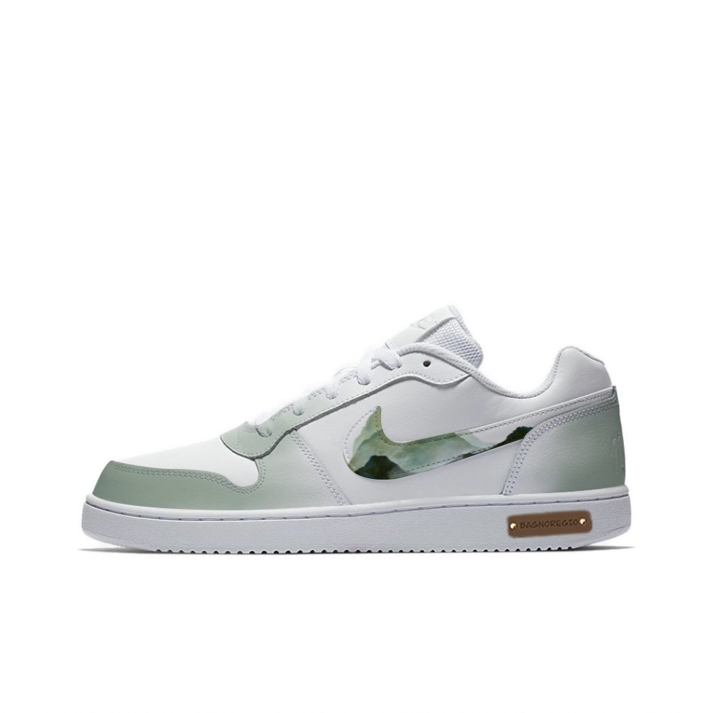 Nike EBERNON Low-Top Skateboard Shoes Men's White Green
