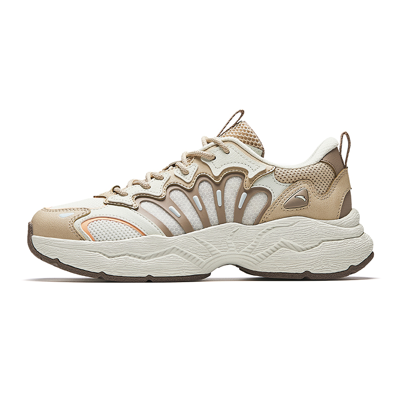 Anta Abrasion Resistant Shock Absorbers Low Top Chunky Sneakers Women's Khaki