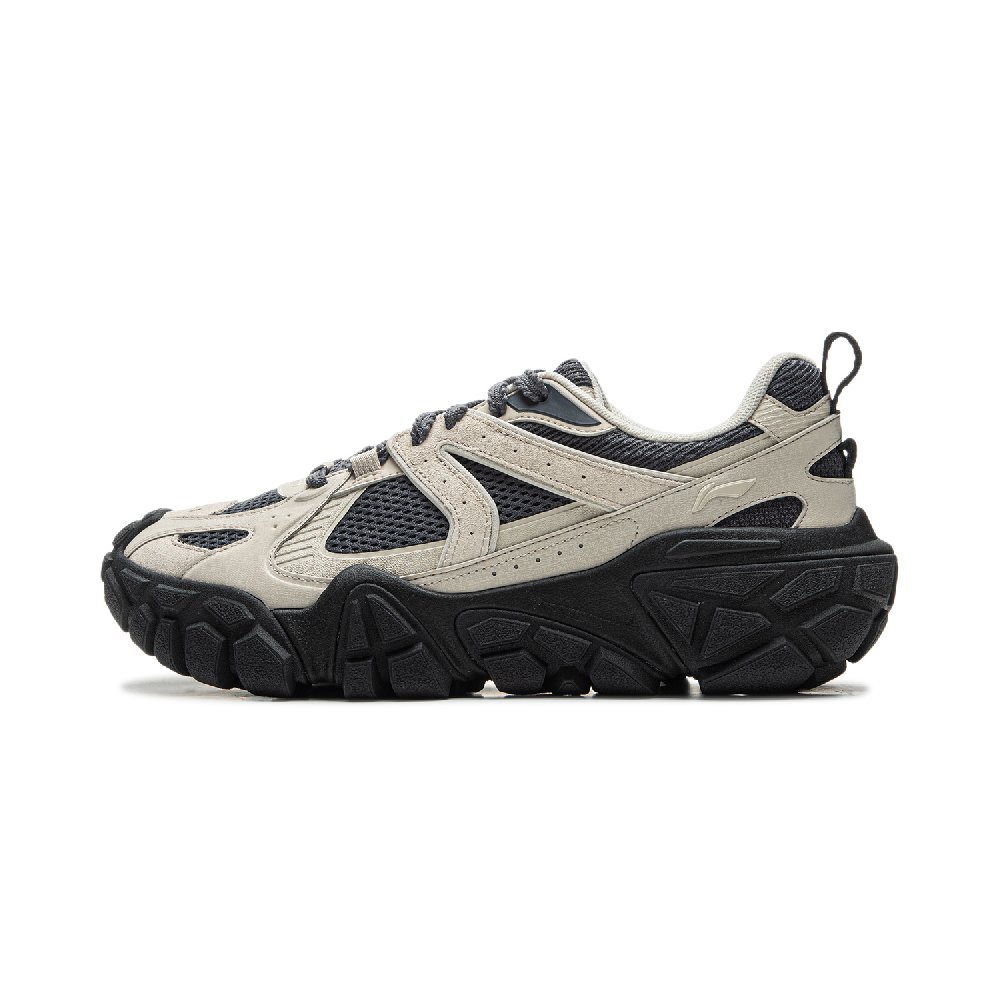 LiNing Dunes Cushioning Anti-Slip Wear-Resistant Breathable Height Increasing Low-Top Casual Shoes Men's Khaki Black