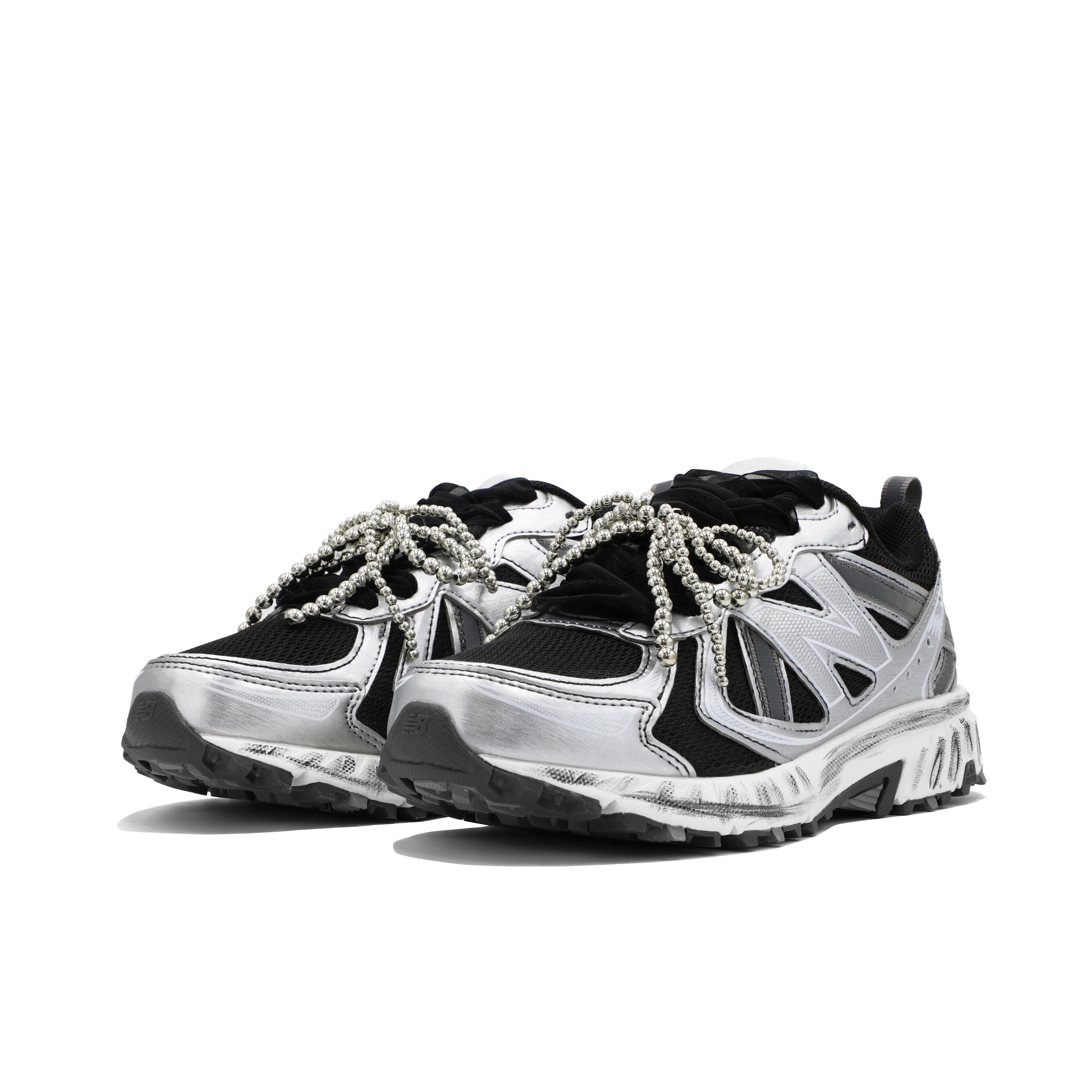 New Balance NB 410 Cushioning Anti-Slip And Wear-Resistant Low-Top Running Shoes Unisex Silver Black