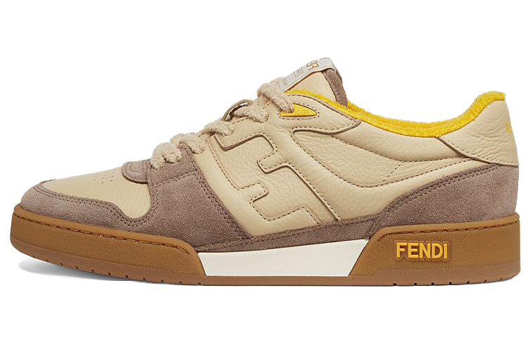FENDI Match Low Top Suede 'Yellow Beige' Women's