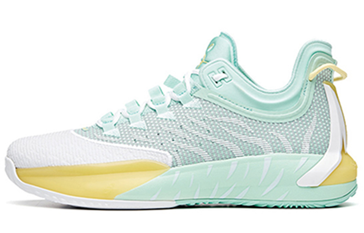 Anta GH1 Low Hayward Durable Breathable Low-Top Basketball Shoes Men's White Green Yellow