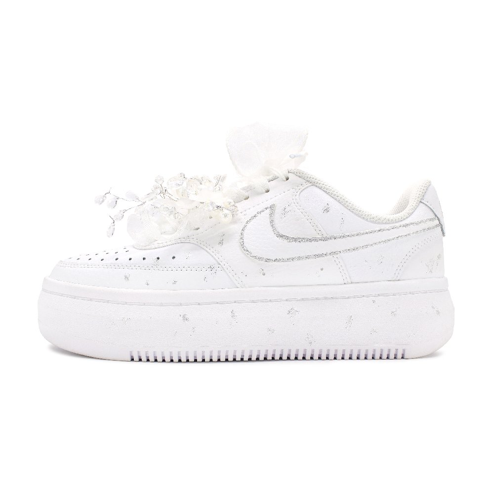 Nike Court Vision Alta Anti Slip And Wear Resistant Lightweight Low Top Skateboard Shoes Women's White