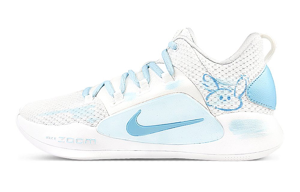 Nike Hyperdunk X Cushioned Slip-Resistant Breathable Lightweight Low-Top Basketball Shoes Men's White Blue